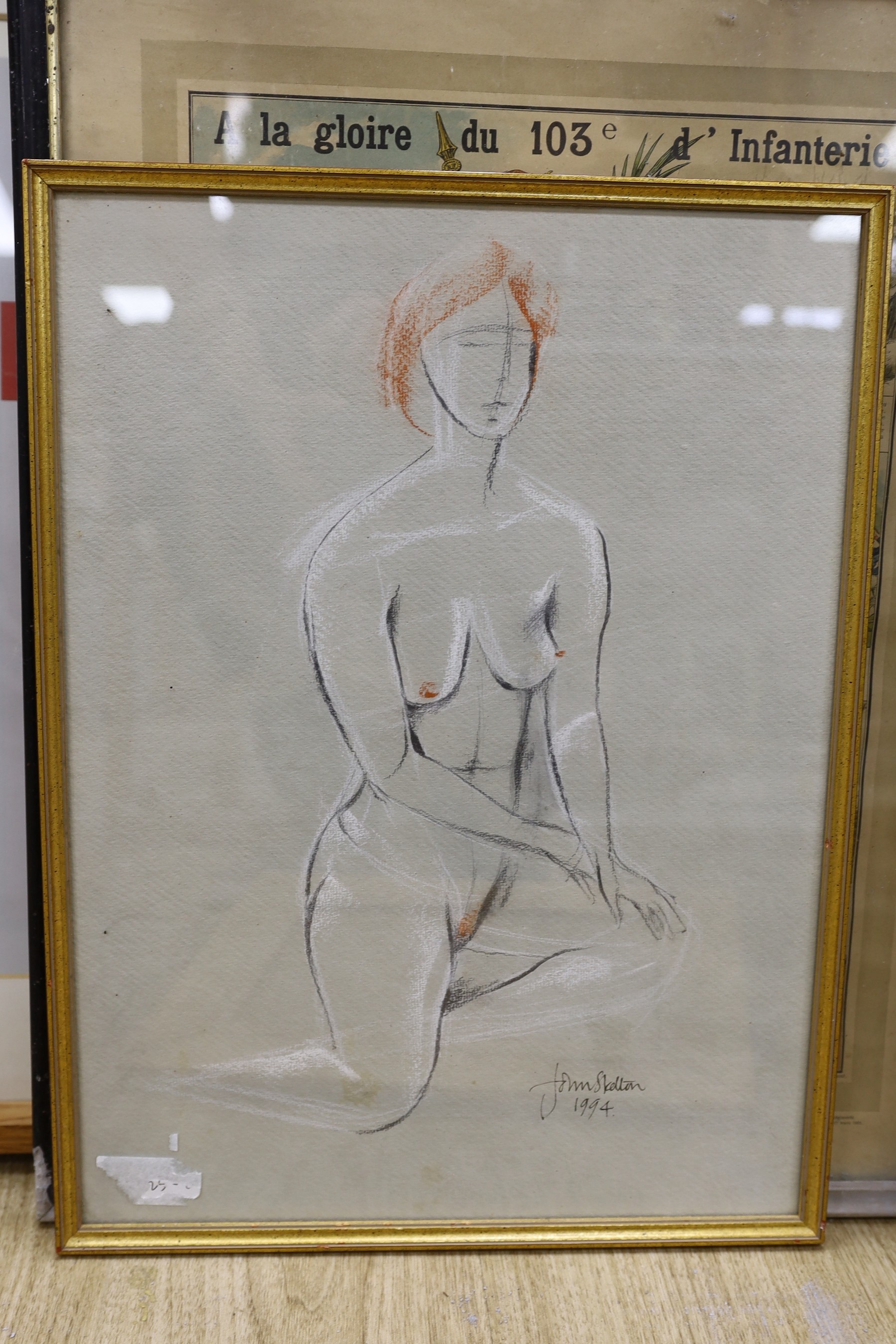 Dwight Berry, oil on board, 'Guatemala Procession', signed and dated 1964, 70 x 77cm and five other assorted pictures